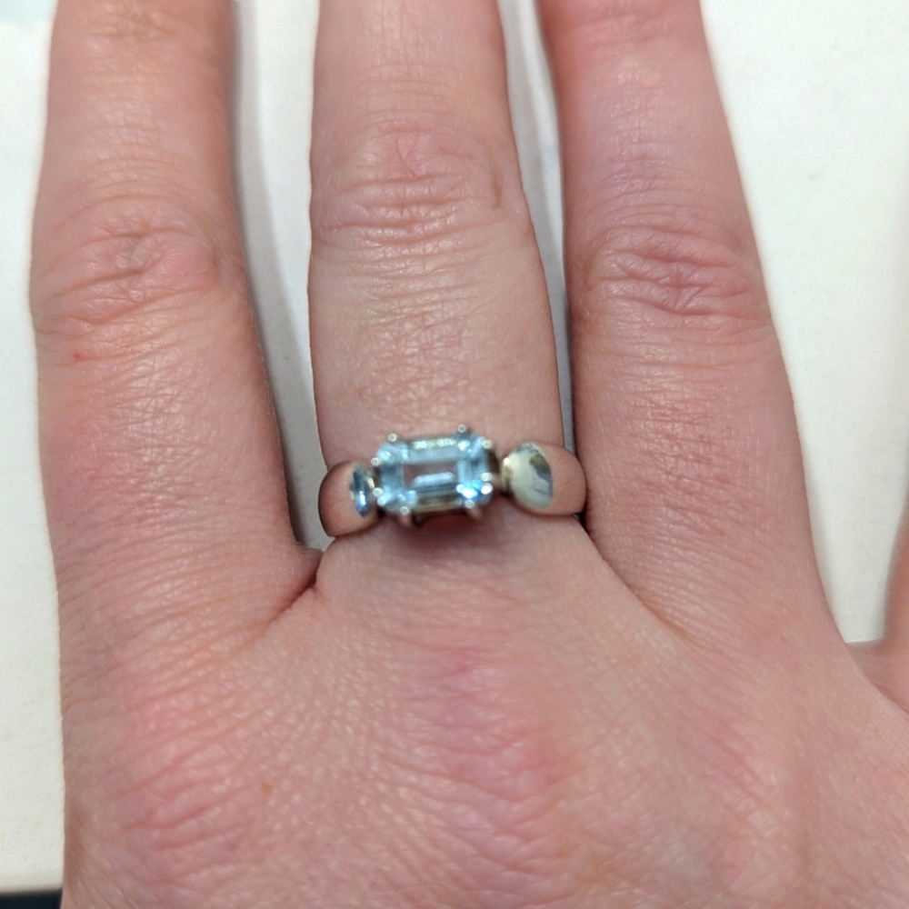Aquamarine Sterling Silver Ring